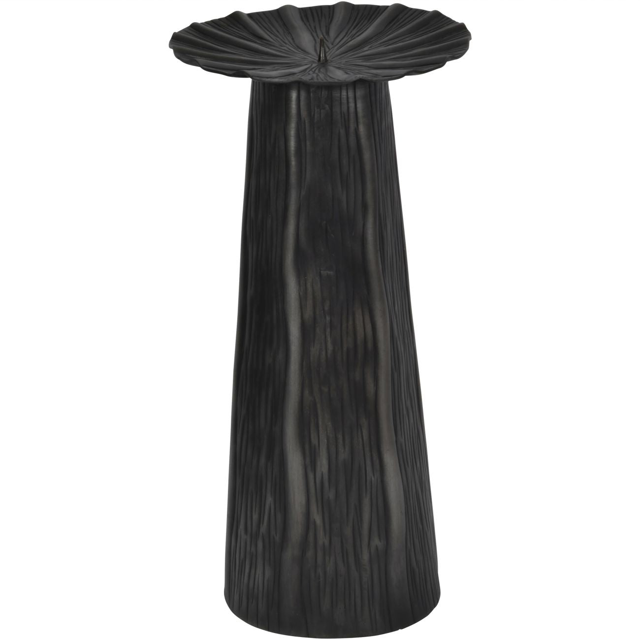 Pelham Matte Black Textured Pillar Candle Holder Large